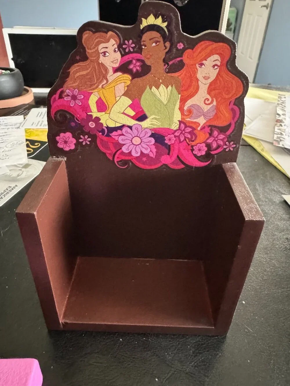 Disney Princesses Perpetual Block Calendar Neon Style MDF Wood 2022 EUC